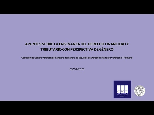 "Apuntes sobre la enseñanza del derecho financiero y tributario con perspectiva de género"