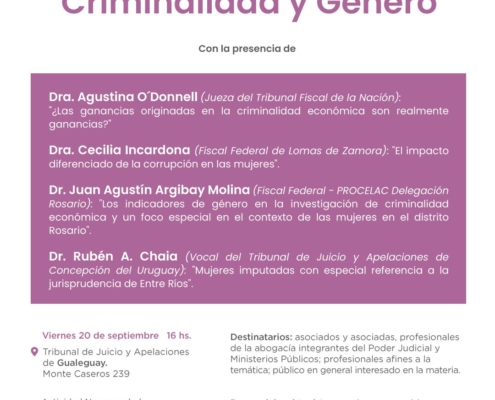 Jornada Criminalidad Economica y Genero E Rios