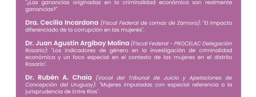 Jornada Criminalidad Economica y Genero E Rios