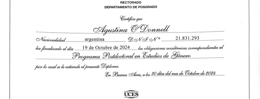 Posdoctorado en Estudios de Género UCES